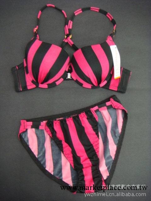 供應淘寶爆款 泳裝式前扣 Y型美背 粗條紋 帶插片 少女內衣套裝工廠,批發,進口,代購