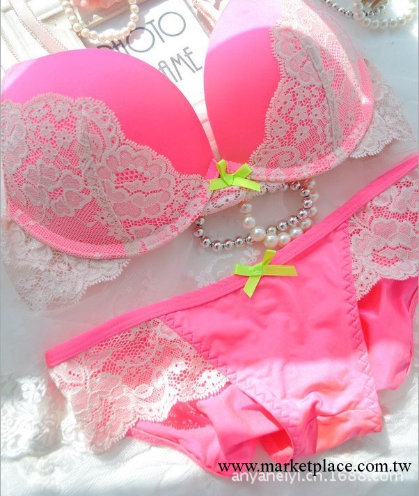 維多利亞的秘密撞色蕾絲聚攏上薄下厚超性感內衣文胸內衣套裝工廠,批發,進口,代購