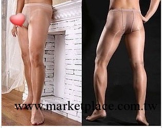 男式情趣內衣/戀物/男士超薄肉色包芯絲閃光帶套連褲襪/連體絲襪工廠,批發,進口,代購
