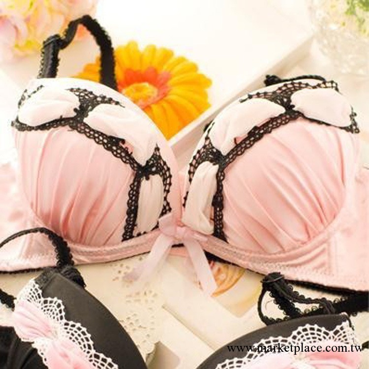 批發 【工廠直銷】雪紡蕾絲蝴蝶結文胸套裝 一件代發內衣 文胸工廠,批發,進口,代購