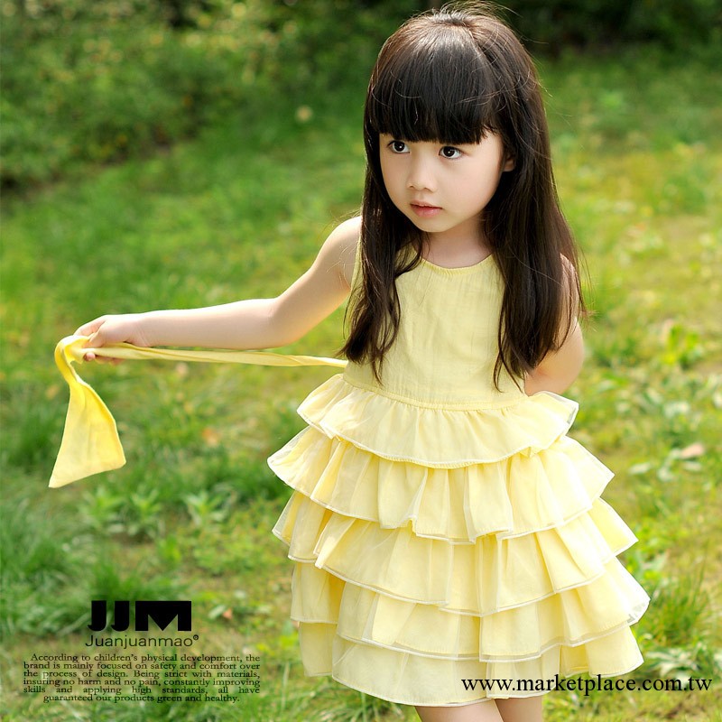 卷卷毛童裝 女童 夏裝2013  百褶百搭背心公主裙 連衣裙工廠,批發,進口,代購