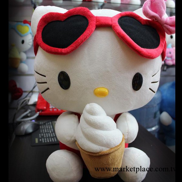 廠價直供 HELLO KITTY冰激凌款毛絨公仔 高品質坐姿kitty毛絨公仔工廠,批發,進口,代購