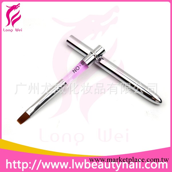供應美甲筆批發  美甲光療筆 8# 銀桿兩用 光療甲專用工廠,批發,進口,代購
