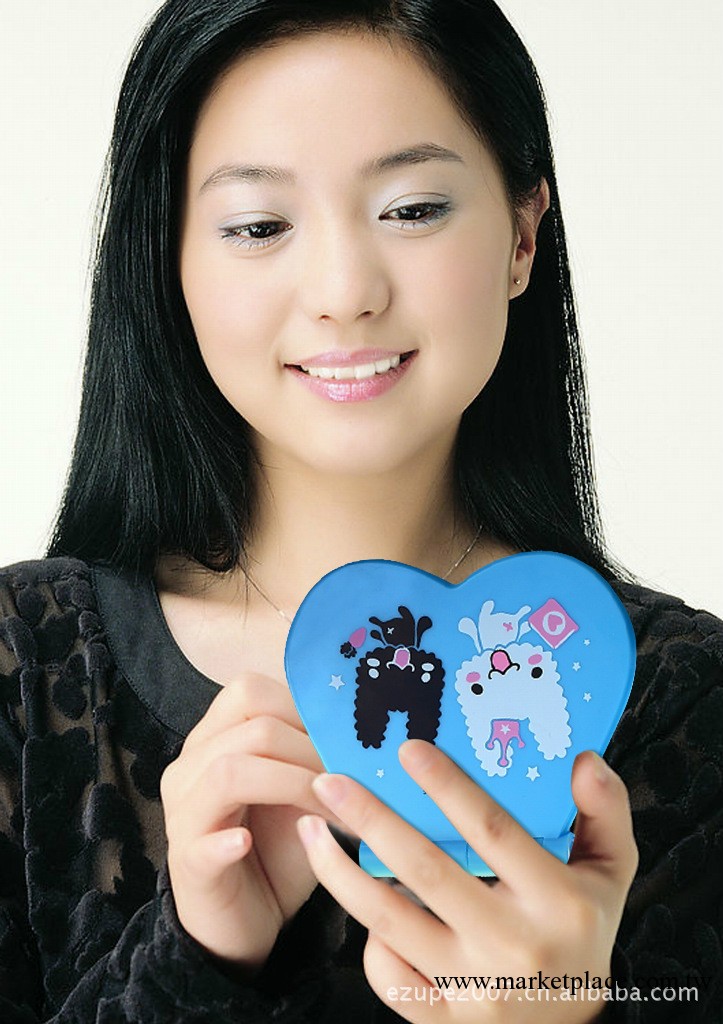 創意化妝鏡 心形化妝鏡 小鏡子 美容時尚led化妝鏡 發光化妝鏡工廠,批發,進口,代購