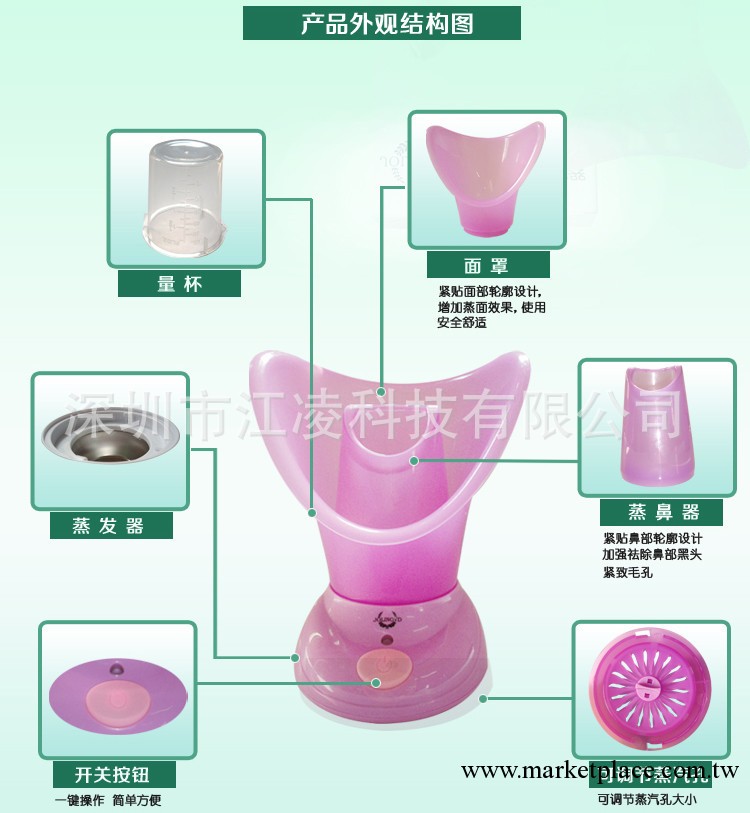 生產銷售 噴霧 保濕器 JOLINOYD蒸臉潤膚美容儀+ 鼻吸噴霧器工廠,批發,進口,代購