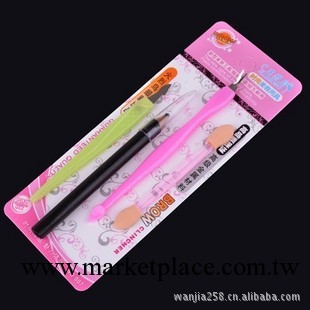 2531 化妝美容工具四件套 眉筆/去死皮/兩頭眼影棉/小刀22g600/件工廠,批發,進口,代購