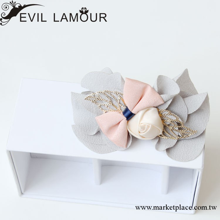 Evil Lamour高檔雪紡手工蝴蝶結發夾飾品發卡韓版頭花批發 FJ-69工廠,批發,進口,代購