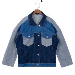 韓國stylenanda拼接牛仔工裝外套夾克女復古BF風Aura-j李孝利款工廠,批發,進口,代購