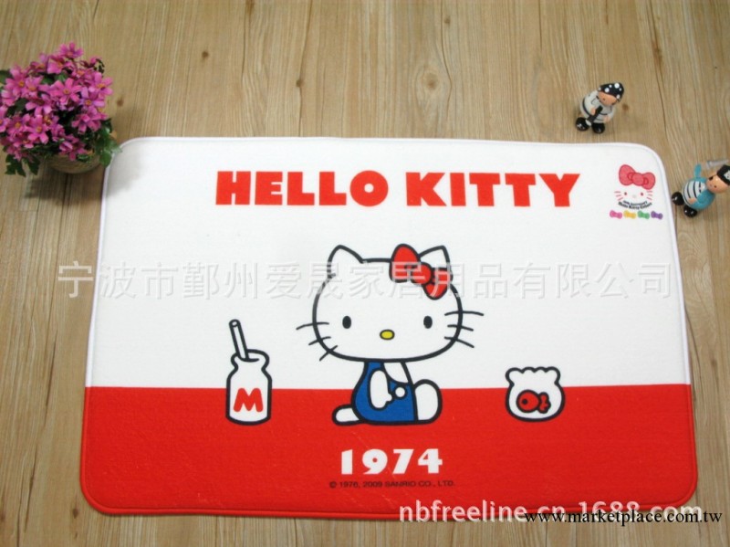 高檔Hello Kitty凱蒂貓記憶海綿慢回彈法蘭絨超強吸水地墊浴墊批發・進口・工廠・代買・代購