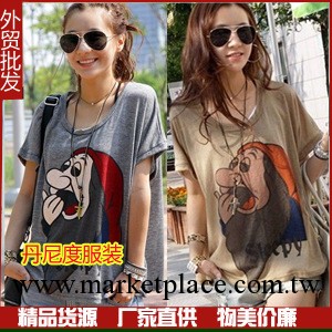 李孝利 新款哈欠小醜卡通 女士短袖T恤 外貿原單POLO女式T恤工廠,批發,進口,代購