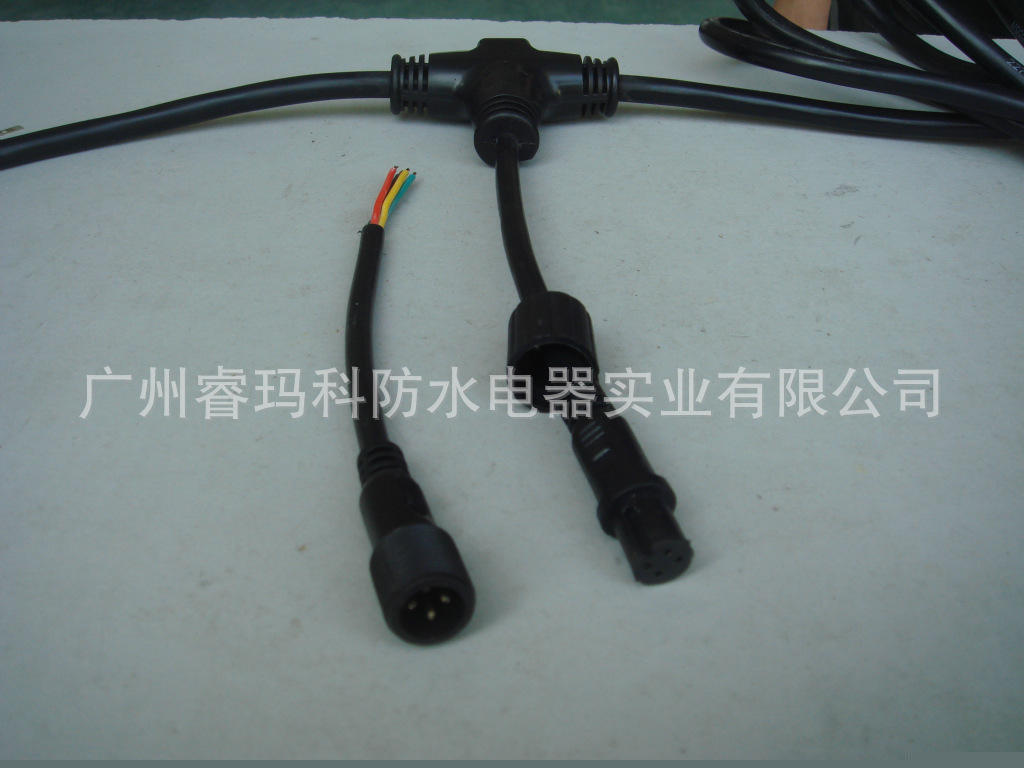 防水插頭T三通 廣告牌多組三通防水插頭連接器 4芯0.75平方連接器工廠,批發,進口,代購