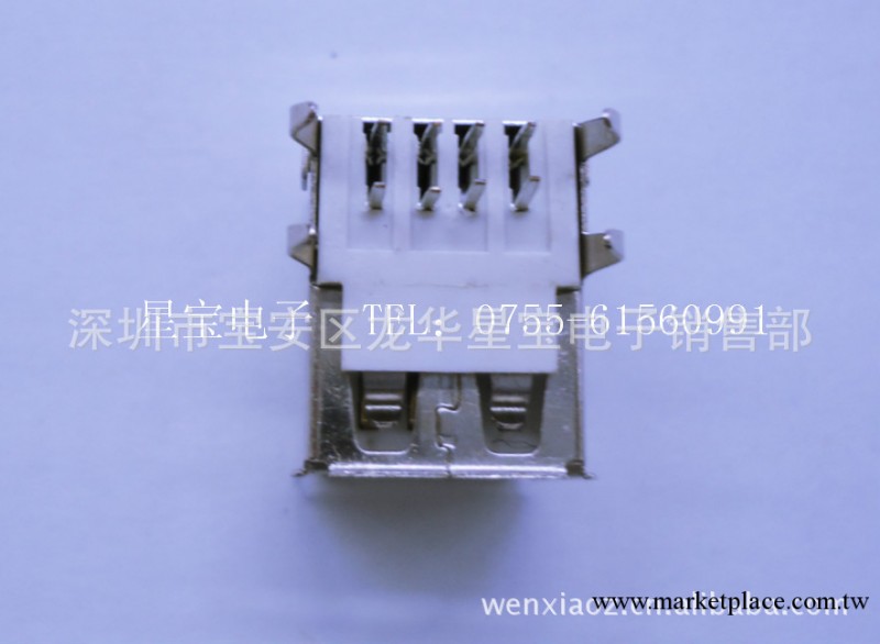 廠傢直銷供應USB連接器插座A母90度雙層母座(圖)工廠,批發,進口,代購