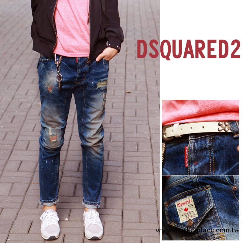 外貿原單DSQUARED2牛仔褲男款破洞乞丐褲男士直筒牛仔褲潮工廠,批發,進口,代購