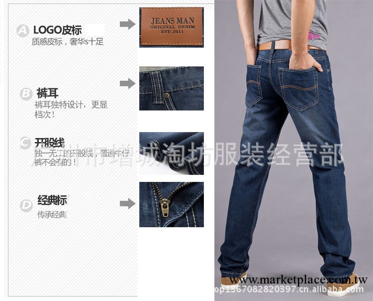 JEANS 2013款男士牛仔褲男超帥時尚簡單直筒褲修身男式牛仔褲薄款工廠,批發,進口,代購