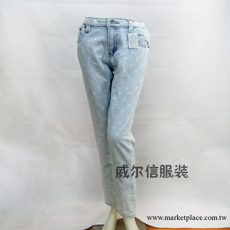 出口日本 日單外貿甜美波點小腳牛仔長褲 女工廠,批發,進口,代購
