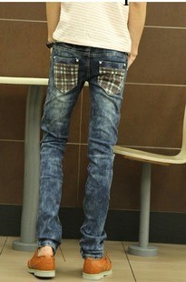 時尚淺色彩條男式個性牛仔長褲批發 男士牛仔褲批發 男式長褲批發工廠,批發,進口,代購
