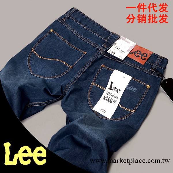 Lee男士直筒牛仔褲 修身型潮流韓版男式夏裝牛仔長褲 6168深藍工廠,批發,進口,代購