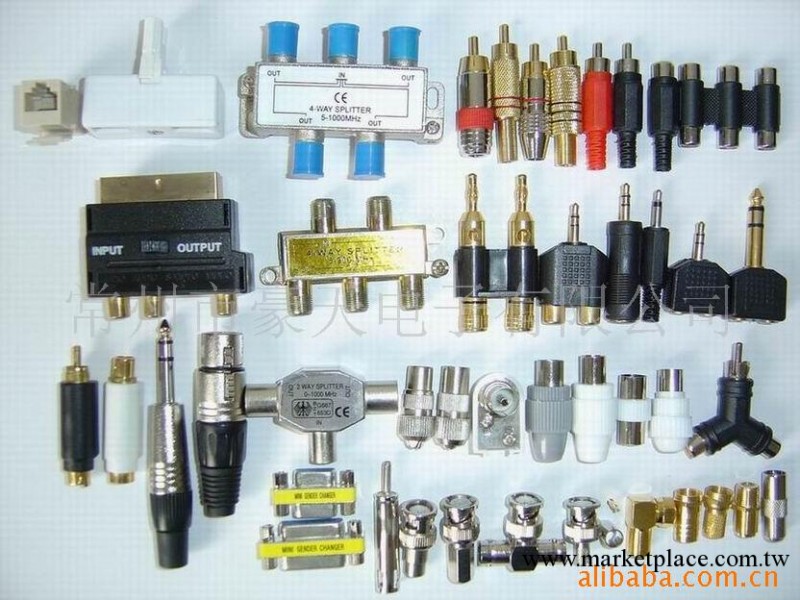 音視頻連接器,三通，9.5公，9.5母，RCA頭，接插件，各種轉接頭工廠,批發,進口,代購