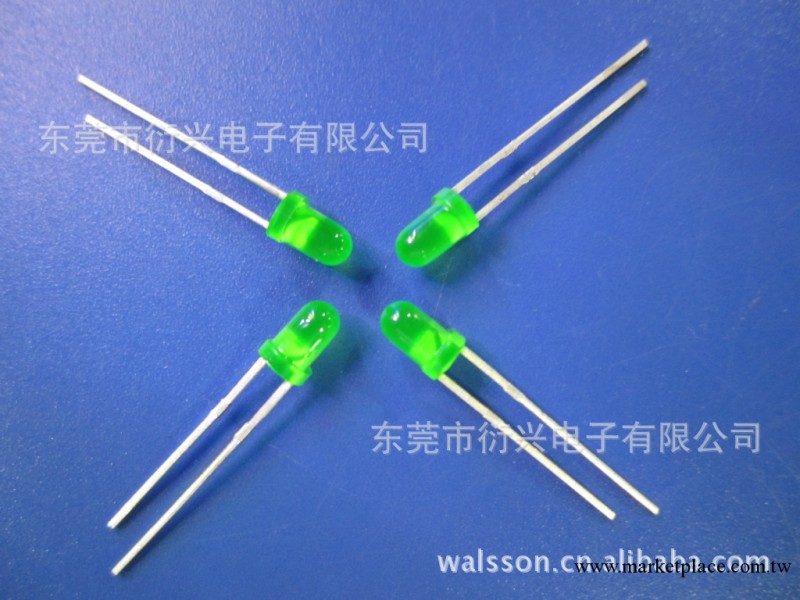 3MM 綠發綠 32/k 發光管 3MM發光二極管 LED 3MM綠色LED工廠,批發,進口,代購