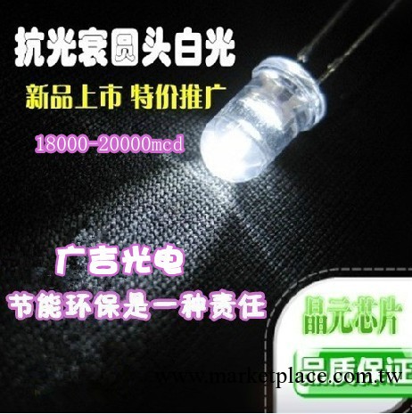 白光led 圓頭白光led 5mm圓頭白光led 特價【超亮 超低光衰】工廠,批發,進口,代購