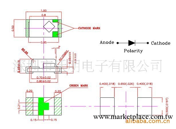 專業供應 0402純綠LED深圳led發光二極管 進口發光二極管工廠,批發,進口,代購