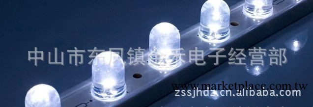 F8mm白發白LED發光二極管 8mm圓頭透明有邊白光 F8圓頭白色燈珠工廠,批發,進口,代購