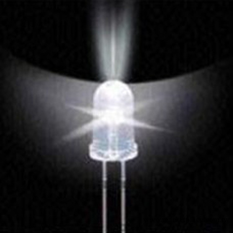 最高亮5mm圓頭 F5圓頭白光LED燈珠 LED直插燈珠 LED發光二極管工廠,批發,進口,代購