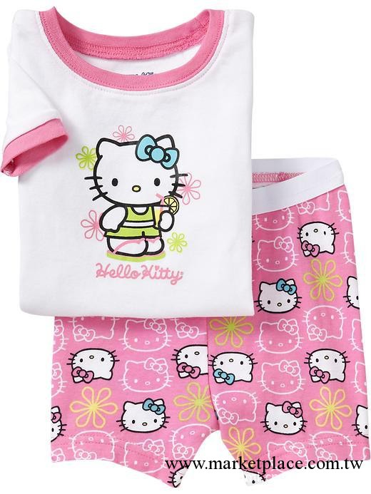 現貨供應 外貿童裝 GAP純棉短袖傢居服 童套裝 hello kitty 6061工廠,批發,進口,代購