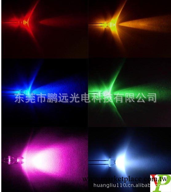 專業生產 3MM 5MM led 紅 綠 藍 led發光二極管 燈珠工廠,批發,進口,代購