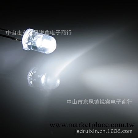 主打白光led廠傢供應F5mm圓頭有邊短腳白光LED燈珠工廠,批發,進口,代購