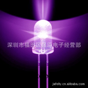 UV LED 5mm紫光 5mm草帽紫光 驗鈔紫燈 390-405NM led紫燈工廠,批發,進口,代購