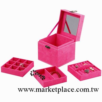 公主歐式首飾盒 收納盒 內三層化妝品盒8111 高檔絨佈首飾盒工廠,批發,進口,代購