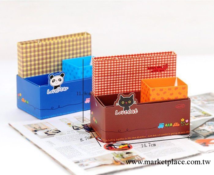 DIY韓國可愛卡通紙質筆筒收納盒 可折疊桌面整理盒工廠,批發,進口,代購