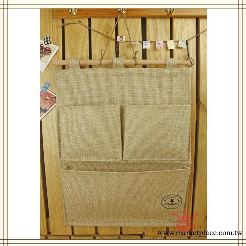 日本 zakka 雜貨 純棉三兜麻掛袋 吊掛 雜物收納 佈藝 4082工廠,批發,進口,代購