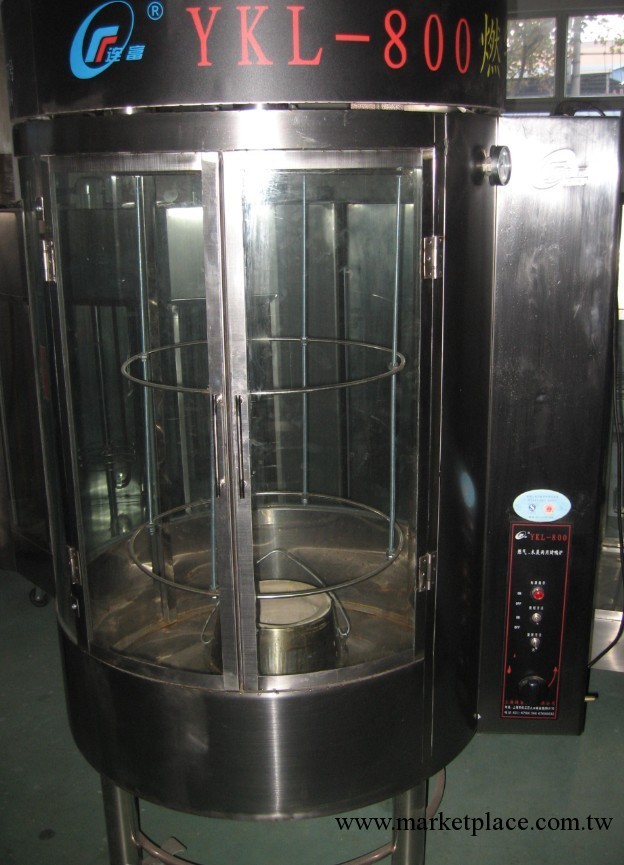 供應連富牌800型圓桶玻璃面燃氣，木炭 兩用旋轉烤爐 烤鴨爐 烤箱工廠,批發,進口,代購