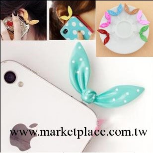 F163 韓國進口蘋果 iphone 可愛蝴蝶結 兔子 兔耳朵 手機防塵塞工廠,批發,進口,代購