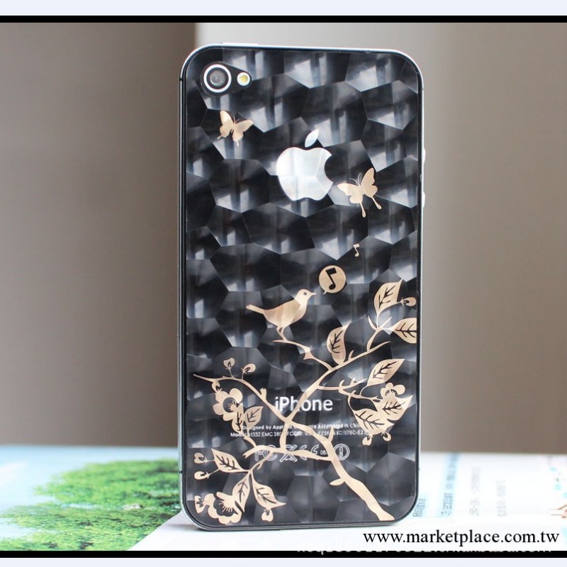 供應3D水立方小鳥歌唱金印刷彩膜透明膜鏡面膜磨砂蘋果手機iphone工廠,批發,進口,代購