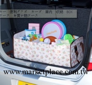 日本木暉 薔薇花多用途車用收納箱 後備箱 汽車儲物雜物箱 B460G工廠,批發,進口,代購