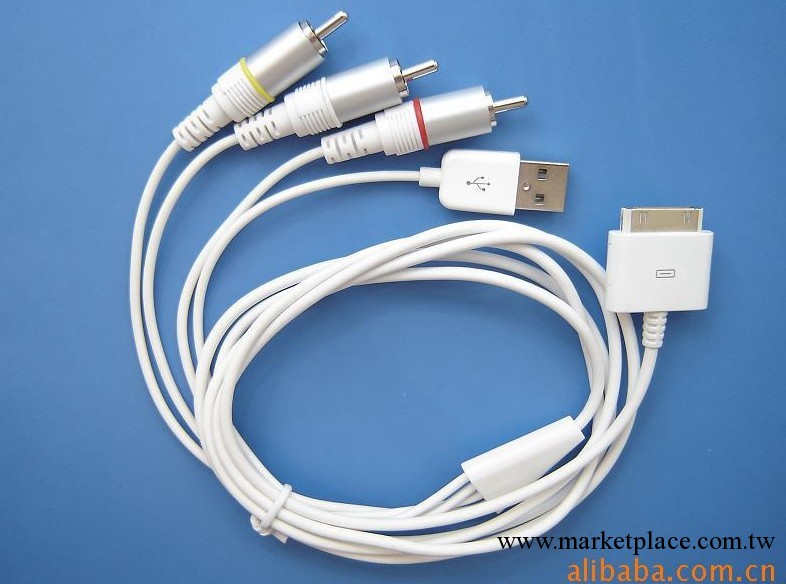 【深圳廠傢】專業生產蘋果IPOD Av cable電視輸出線 批發供應工廠,批發,進口,代購