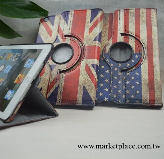 【工廠出貨】復古英美國旗 iPad Mini 360度旋轉支撐皮套 帶休眠工廠,批發,進口,代購