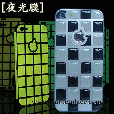 iphone4貼膜 iphone4s手機保護膜 蘋果手機膜 水晶防滑夜熒光膜工廠,批發,進口,代購