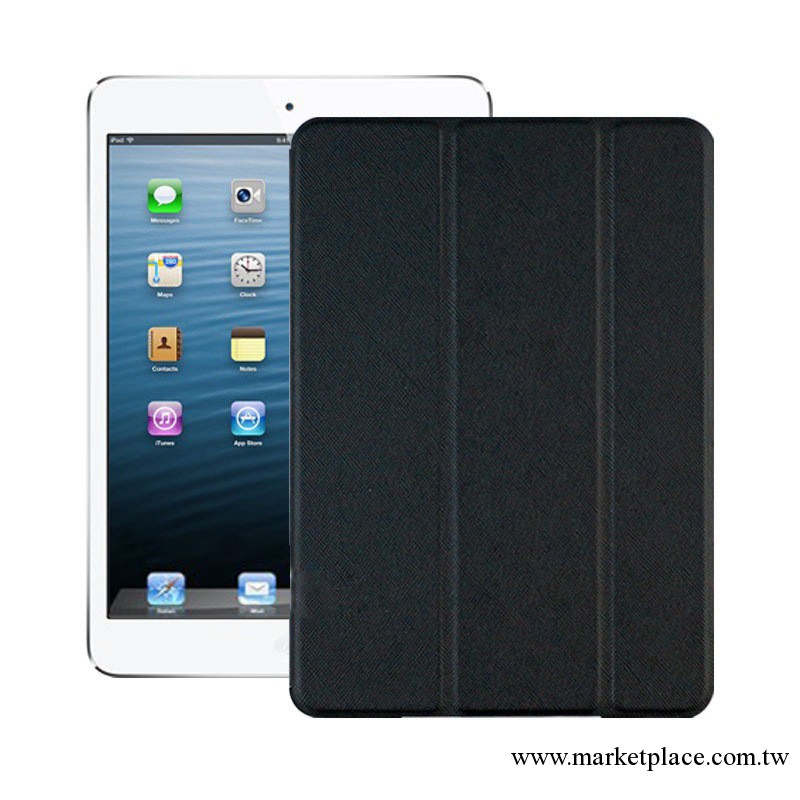 蘋果ipad mini smart case ipad mini電壓十字紋超薄三折休眠皮套工廠,批發,進口,代購