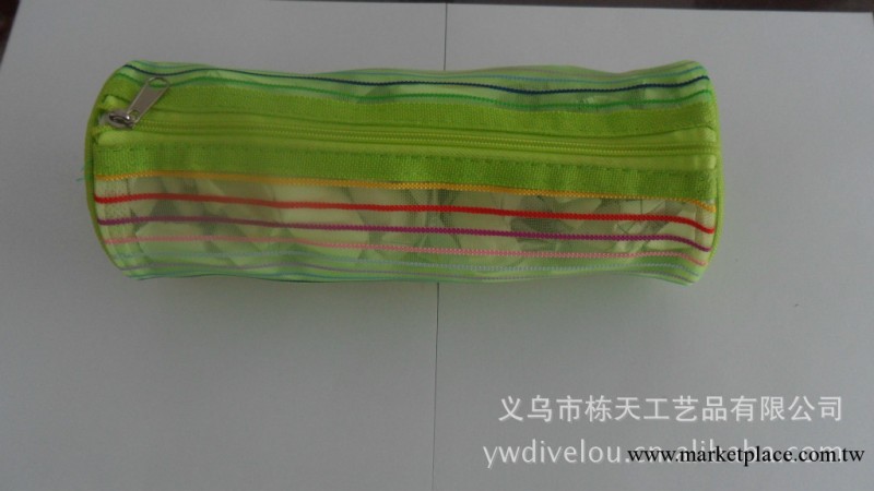 廠傢 熱銷 七彩網佈 圓筒小筆袋  有股條  韓國風格  收納袋工廠,批發,進口,代購