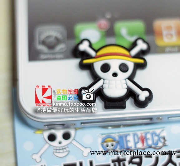 卡通動漫矽膠iphone ipad ipod HOME按鍵貼海賊王 叮當 kitty多款工廠,批發,進口,代購