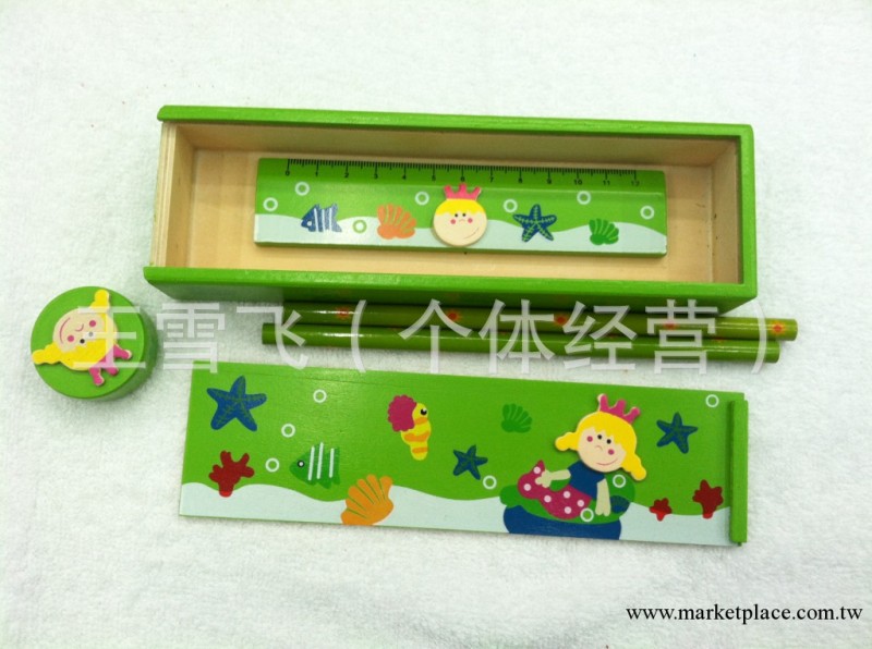 韓國文具 木質可抽拉 可愛卡通木制筆盒 文具盒 收納盒 套裝哦工廠,批發,進口,代購