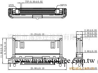 IPOD 30 PIN  SMT斜15°供應(圖)工廠,批發,進口,代購