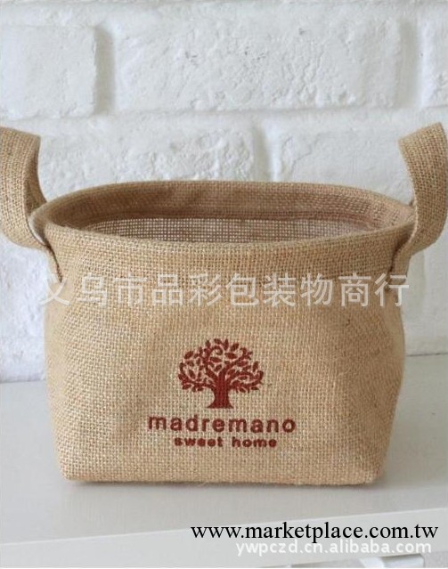 韓國熱銷 黃麻收納籃 麻佈收納掛袋 麻佈儲物袋整理籃雜物筐工廠,批發,進口,代購