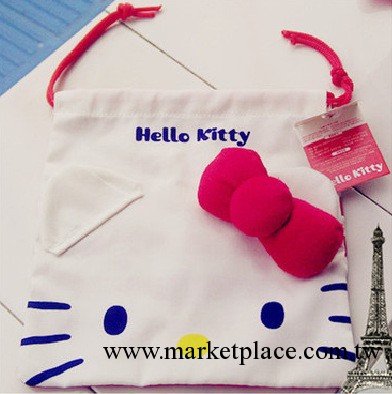 韓國正版代購 hello kitty 全棉抽繩束口袋 KT收納袋 KT貓束口袋工廠,批發,進口,代購