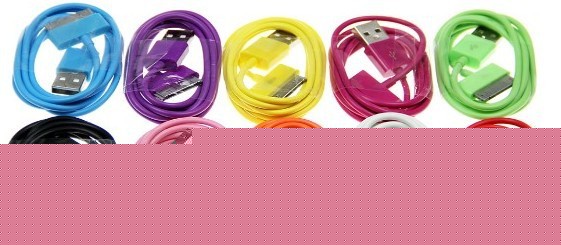 蘋果4手機數據線廠 蘋果彩色數據線 iPhone數據線 6針圓線充電線工廠,批發,進口,代購