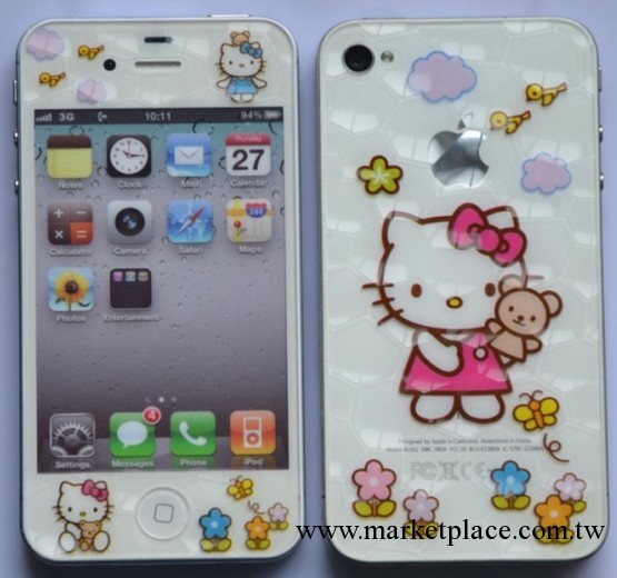 大量現貨！iPhone4 4S保護膜 彩印膜 彩色膜 變色膜 水立方彩色膜工廠,批發,進口,代購